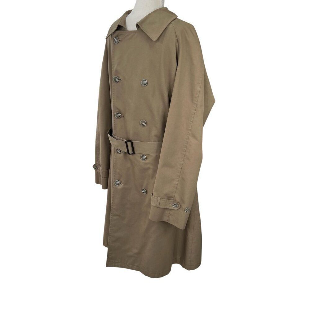 Vintage 90's Men's Christian Dior Wool Lined Double Breasted Belted Trench Coat - Picture 3 of 12